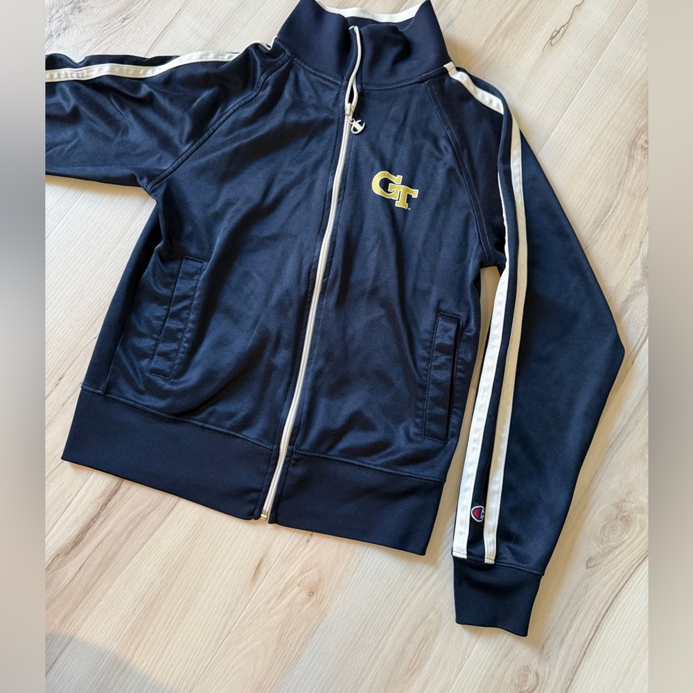 Georgia Tech vintage authentic Champion Navy and White Athletic Jacket- 90’s 2k